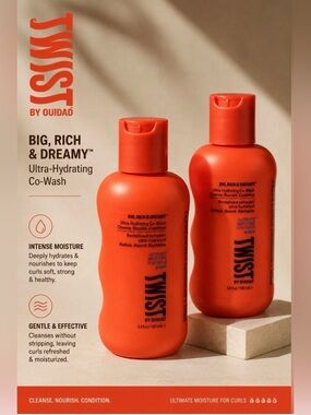 Twist by Ouidad Big, Rich & Dreamy Ultra-Hydrating Co-Wash 2 x 3.4 oz bottles